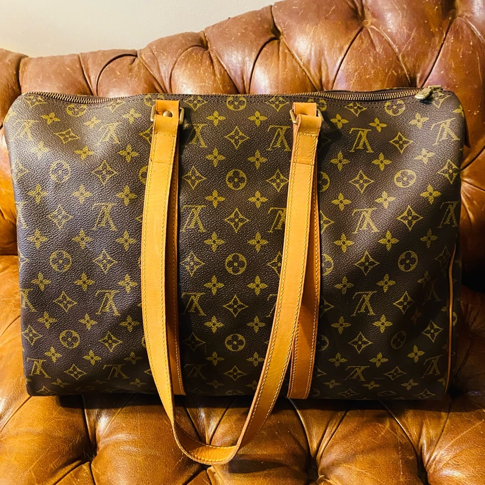 Louis Vuitton Brown and Tan Duffel Bags with Iconic Monogram